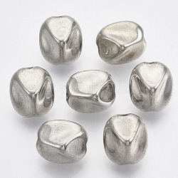 Ccb Kunststoff-Perlen, Platin Farbe, 11.5x10.5x10.5 mm, Bohrung: 1.5 mm, ca. 810 Stk. / 500 g