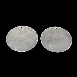 Плоские круглые Capiz оболочки большие подвески, серый, 60x1 мм, отверстие : 2 мм