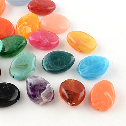 Larme, Perles acryliques imitation pierre précieuse, couleur mixte, 25x19x9mm, Trou: 2mm
