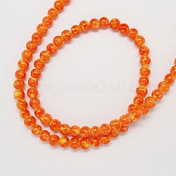 Spray Painted Glass Round Beads, Dark Orange, 14mm, Hole: 1.5mm