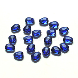 Imitation österreichischen Kristallperlen, Klasse aaa, facettiert, Träne, Blau, 10x8x3.5 mm, Bohrung: 0.9~1 mm
