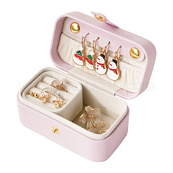 Portagioie rettangolare in similpelle, scatola portaoggetti portatile per accessori per gioielli da viaggio, roso, 9.5x5x5cm