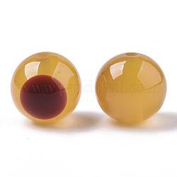 Resin Beads, Imitation Beeswax, Round, Goldenrod, 12mm, Hole: 1.8mm