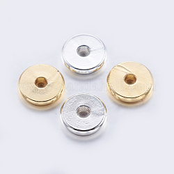 Latón entrepieza de abalorios, plano y redondo, color mezclado, 8x1.5mm, agujero: 2 mm