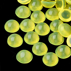 Transparent Resin Cabochons, Dome, Half Round, Yellow, 24x11mm