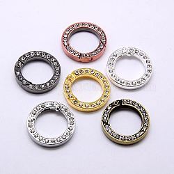 Alloy Rhinestone Spring Gate Rings, O Rings, Grade A, Ring, Mixed Color, 24x4mm, Inner Diameter: 16mm