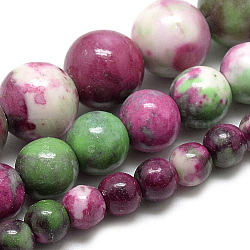 Oceano sintetico perle di giada bianca fili, tinto, tondo, rosso viola medio, 12mm, Foro: 1.5 mm, circa 33pcs/filo, 16.3 pollice