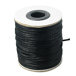 Нейлоновый шнур, атласный шнур, для изготовления украшений из бисера, китайское вязание, чёрные, 2 мм, около 50 ярдов / рулон (150 фута / рулон)