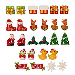 26 pz 13 stili decorazioni natalizie in plastica per la casa, forme misto, colore misto, 2pcs / style