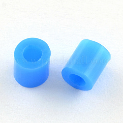 Recharges de perles à repasser en PE, Tube, Dodger bleu, 3~3.3x2.5~2.6mm