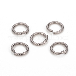 304 anello di salto in acciaio inossidabile, anelli di salto aperti, colore acciaio inossidabile, 14x2mm, 12 gauge, diametro interno: 10mm