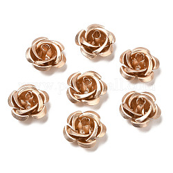 Perles en aluminium, oxydation, rose, peachpuff, 15x15x9mm, Trou: 1.4mm
