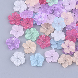 Бусины из cмолы, для изготовления ювелирных изделий, цветок, разноцветные, 12.5x12.5x3.5 мм, отверстие : 1.2 мм