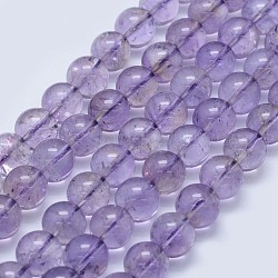 Natürlichen Amethyst Perlen Stränge, Klasse A, Runde, 10 mm, Bohrung: 1 mm, ca. 40 Stk. / Strang, 15.75 Zoll (40 cm)