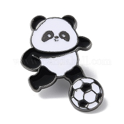 Sport-Thema Panda-Emaille-Pins, Rotgusslegierungsbrosche für Rucksackkleidung, Fußball, 29x24 mm