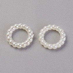 Абс пластмассовые имитационные жемчужные кабошоны, окрашенные, кольцо, бежевые, 10x2 мм