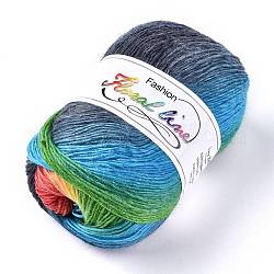 Fil à tricoter en laine, segment teint, fil au crochet, colorées, 1 mm, environ 400 m/rouleau