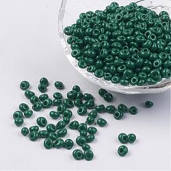 Opaken Glasperlen, Fransen Teardrop Perlen, dunkelgrün, 4~5x3 mm, Bohrung: 1 mm, ca. 440~450 g / Beutel