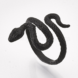 Кольцо для манжеты из электрофореза, змея, чёрные, Размер 8, 18 мм