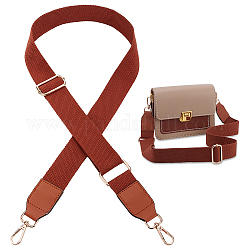 Хлопковые регулируемые лямки для сумок, с железной поворотной застежкой, цвет охры, 80~130x3.8 см