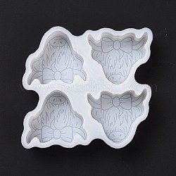 Rinderkopf DIY Dekoration Silikonformen, Gießformen aus Harz, für UV-Harz, Handwerkliche Herstellung von Epoxidharz, weiß, 110x116x26 mm, Innendurchmesser: 44.5x54 mm