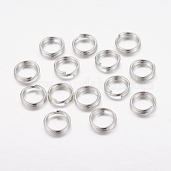 Iron Split Rings, Double Loops Jump Rings, Cadmium Free & Nickel Free & Lead Free, Platinum, 6x1.4mm, about 5.3mm inner diameter, Single Wire: 0.7mm, about 600pcs/50g