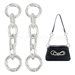 Prolunga per tracolla per borsa con maglie a catena incrociata in alluminio, con anelli per cancelli a molla, per gli accessori di sostituzione della cinghia della borsa, platino, 9.7x2.4x1.4cm