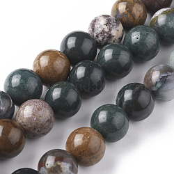 Chapelets de perles en jaspe d'océan naturelle, ronde, 12mm, Trou: 1.2mm, Environ 33 pcs/chapelet, 15.94 pouce (40.5 cm)