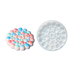 Moldes de tapete de taza con efecto de burbuja de silicona, moldes de resina, para la fabricación de artesanías de resina uv y resina epoxi, patrón redondo, 111x13.5mm, diámetro interior: 101x8 mm