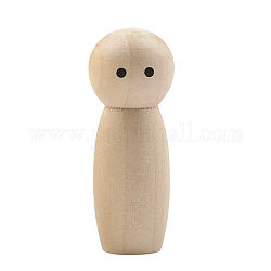 未完成の木製ペグ人形  目が印刷された木製のペグ  子供の創造的な絵画の工芸品のおもちゃのために  バリーウッド  1.3x4.5cm