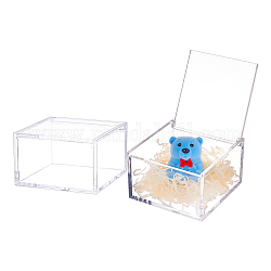 Прозрачные пластиковые подарочные коробки, с откидной крышкой, квадратный, прозрачные, 9.9x9.9x6 см, Внутренний диаметр: 9.2x9.2x5.2 cm