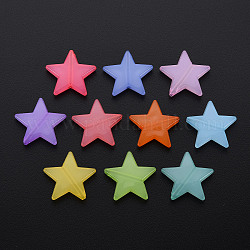 Perles en acrylique de gelée d'imitation, étoiles du nord, couleur mixte, 20.5x22x5mm, Trou: 1.8mm