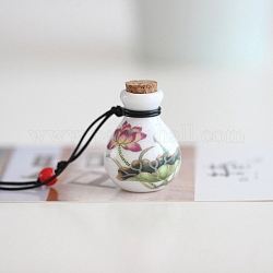 Collares de botellas de perfume de porcelana, collar colgante, colorido, Pendnat: 37 mm