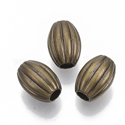 Ccb Kunststoff-Perlen, gewellten Wülsten, Oval, Antik Bronze, 16x11.5 mm, Bohrung: 4.5 mm, ca. 506 Stk. / 500 g