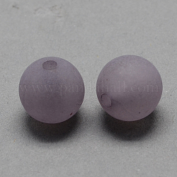 Transparent Acrylic Ball Beads, Frosted Style, Round, Gray, 12mm, Hole: 2mm, about 520pcs/500g
