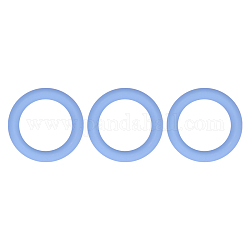 3 Stück ringförmige Silikon-Fokalperlen, Kauperlen für Beißringe, diy pflege halsketten machen, Blau, 65x9.5 mm, Bohrung: 3 mm, Innendurchmesser: 44 mm