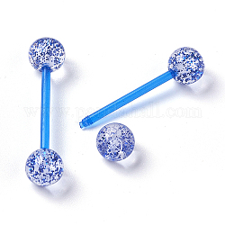 Doppelkopf-Ohrstöpsel aus Acryl, Verdeck blau, 27 mm, Stift: 1.5 mm