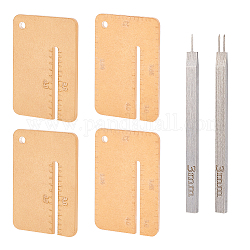 Fingerinspire 2Pcs 45# Steel Leather Hole Punches, 1 & 2 Prong Lacing Stitching Punching Tool, with 4Pcs Acrylic Puller, Manual Diy Leather, Leather Punch Perforated Auxiliary Tool, Stainless Steel Color