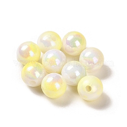 Opake Legierung Perlen, Farbverlauf bunt, Runde, Champagnergelb, 8 mm, Bohrung: 1.8 mm, ca. 2083 Stk. / 500 g