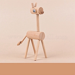 Diy carpintería 3d jirafa animal viruta de madera rama de árbol paquete de material, para jardín de infantes juguetes educativos hechos a mano, burlywood, 6.1x2.95 cm