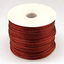 Hilo de nylon, Cordón de satén de cola de rata, saddle brown, 1.5mm, alrededor de 49.21 yarda (45 m) / rollo