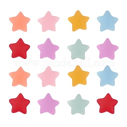 Кабошоны из матовой смолы, 35 шт., 7 цвета, звезда, разноцветные, 18x19x12 мм, 5 шт / цвет