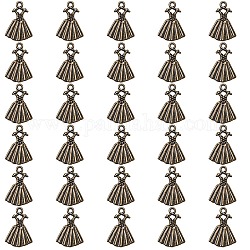 Сплавочные подвески тибетского стиля, платье подвески, без кадмия и без свинца, античная бронза, 19x14x1.5 мм, отверстие : 1.4 мм