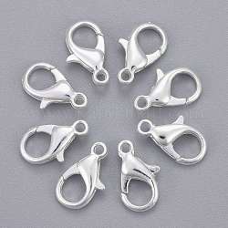 Zinc Alloy Lobster Claw Clasps, Parrot Trigger Clasps, Cadmium Free & Lead Free, Silver Color Plated, 14x8mm, Hole: 1.8mm