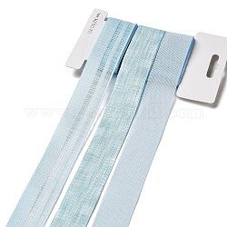Ruban polyester 9 yards 3 styles, pour le bricolage fait main, nœuds de cheveux et décoration de cadeaux, palette de couleurs bleu ciel, lumière bleu ciel, 1~1-1/8 pouce (25~28 mm), environ 3 mètre/style
