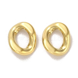 304 anelli di collegamento in acciaio inox, anello di torsione, vero placcato oro 14k, 16x13x3mm, diametro interno: 9x6mm