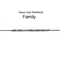 Verstellbare nichtmagnetische synthetische Hämatitketten, mit Messing-Perlen, Morsecode-Familie, 31.1 Zoll (79 cm)