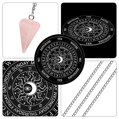  AHANDMAKER 7.8 Witch Pendulum Board, Wooden Dowsing Planchette  with Rose Quartz Crystal Dowsing Pendulums Witchcraft Divination Tools for  Spirit Altar Decoration - Triple Goddess : Toys & Games