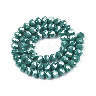 Chapelets de perles en verre électroplaqué&nbsp;EGLA-A044-P8mm-A09-1