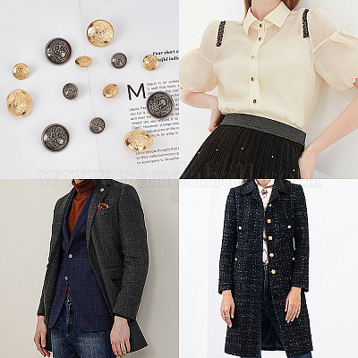 Metal Coat Buttons Antique Blazer Buttons Decorative Clothes Buttons For  Blazer Suits Coat Uniform Jacket Black